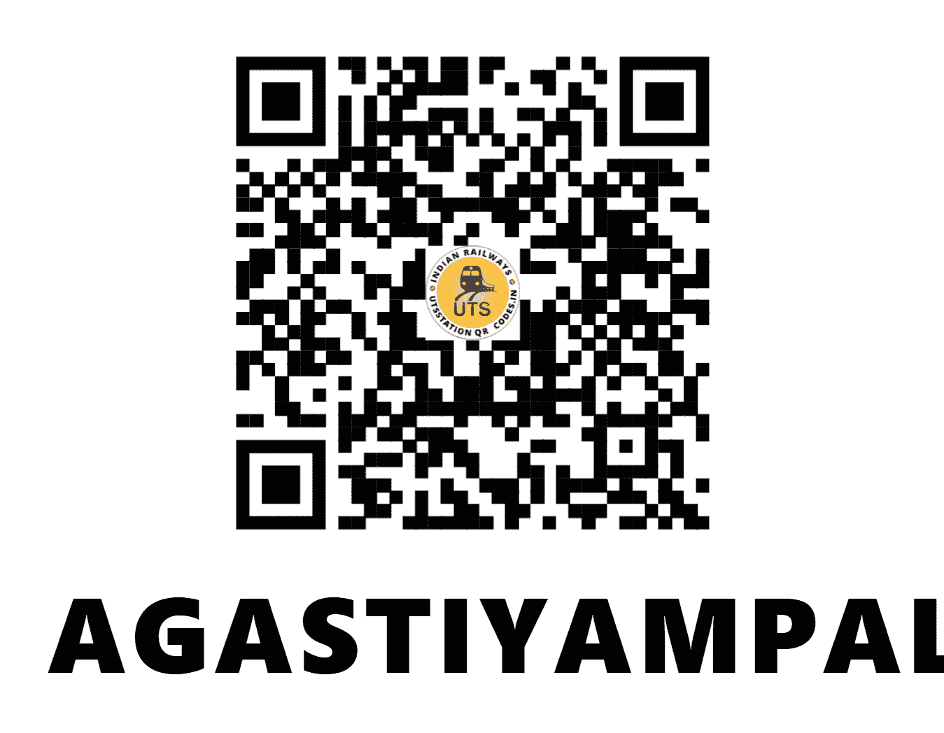 UTS QR Code for AGASTIYAMPALLI - AGX - SR (TAMIL NADU)